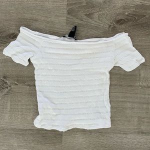 Ruched off the shoulder top